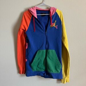 Nike Air Jordan 5 Bel Air Throwback Full Zip Big Graphic Hoodie Sweatshirt small